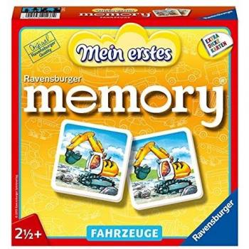 Ravensburger 21437 – Mi Primer vehículo Memory, el clásico de Juego para los pequeños, Juego de niños para Todos los Fans de los vehículos a Partir de 2 años.