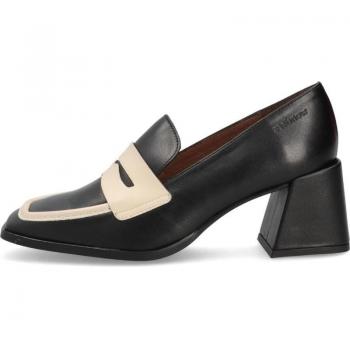 Mocasines Bicolor Mujer Tacón H-4351 Negro WONDERS MOCASIN Negro-Cream