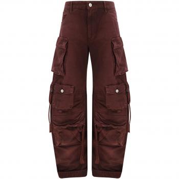 The Attico Women's Fern Red/Burgundy Multi-Pocket Trousers | Size 26 | 247WCP84D088