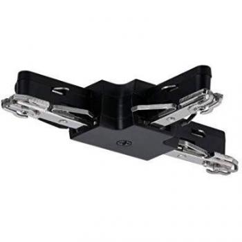 Conector en T URail Paulmann, rígido, negro mate, 104x62 mm, máximo 1000 W