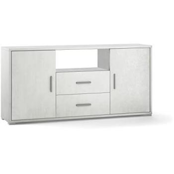 Aparador moderno de 2 puertas y 2 cajones en color Óxido Blanco - 174 x 41 x 84 cm