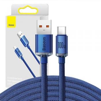 Cable USB-A a USB-C Baseus Crystal Shine 100W 2m Azul