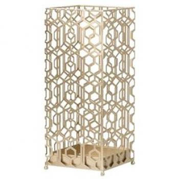 Paragüero Metal Champagne Elegante y Funcional 25x25x49 Cm