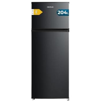 Frigorífico Combi Compacto Cecotec Bolero CoolMarket 2D 204L, 143 cm Alto, 55 cm Ancho, Clase E, Silencioso, Compresor Inverter Plus, Iluminación LED,