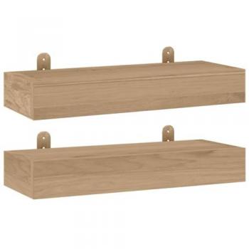 vidaXL Wall Shelves 2 pcs 40x15x4 cm Solid Wood Teak