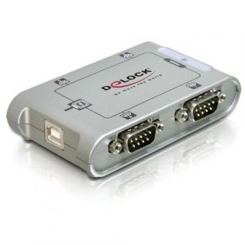 Adaptador USB 2.0 a Hub Serial de 4 Puertos D-Sub9 Externo