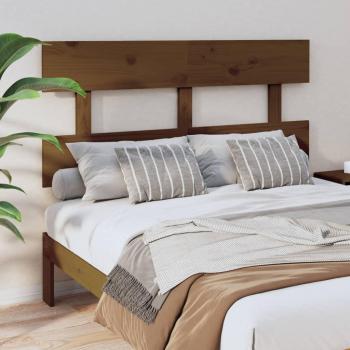 Cabecero para cama madera maciza de pino marrón miel 144x3x81 cm