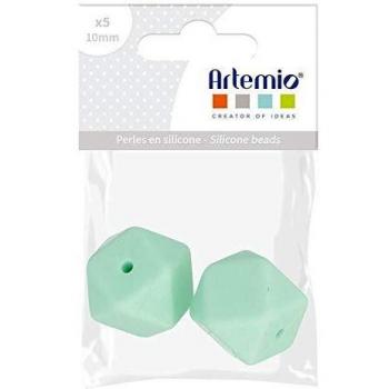 Perlas hexagonales de silicona 17 mm - Verde Agua - 2 unidades