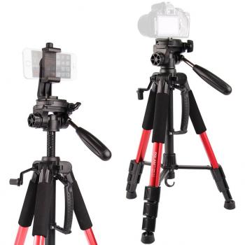 55/140cm Trípode Ligero con Nivel de Burbuja, trípode de cámara de Viaje con Bolsa de Transporte para SLR/DSLR se Adapta a Canon/Nikon/Sony/etc