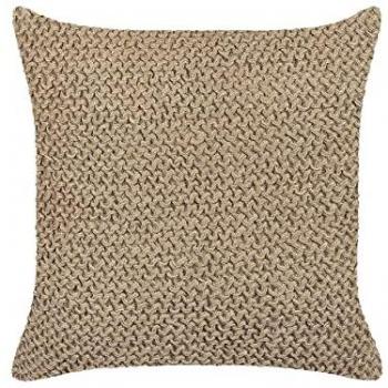 Cojín Decorativo de Yute Beige 45 x 45 cm Trenzado Estilo Boho