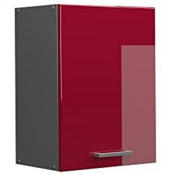 Armario colgante R-Line, Rojo Burdeos alto brillo, 45 cm