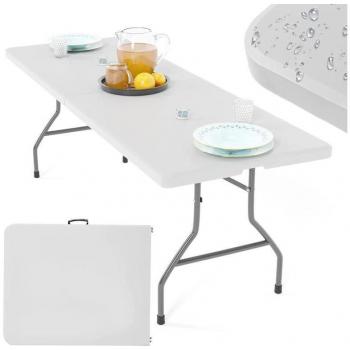 Mesa Plegable Jago - 183 x 76 x 74 cm, Estructura de Acero, Portátil, Impermeable, Carga Máxima 150 kg, Capacidad para 8 Personas, Disponible en Negro y