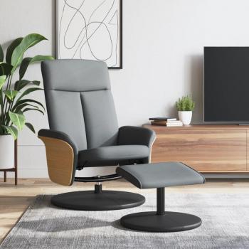 Sillón reclinable con reposapiés en tela gris claro Vidaxl
