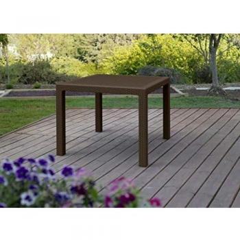 Mesa Keter Melody Efecto Polirratán 94x94x74 cm Marrón