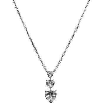 Collar de plata con forma de corazón y diamante Chiara Ferragni
