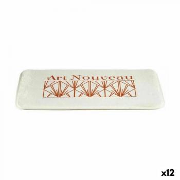 Alfombra de Baño Art Nouveau Berilo Blanco Bronce 40 x 1,5 x 60 cm (12 Unidades)