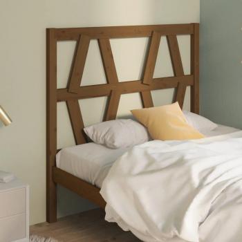 Cabecero para cama de madera maciza de pino marrón miel 81x4x100 cm