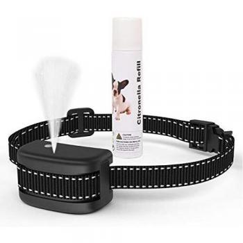 Collar de ladrido de perro con spray de citronela con spray de citronela, collar de adiestramiento para perros, collar de control antiladridos impermeable resistente a los golpes
