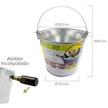 Cubo Zinc Metal Galvanizado Multiusos 4 Litros 20.5 x 18 x 15.5
