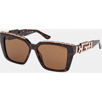 Guess Women's Square Sunglasses in Dark Havana Brown