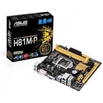 ASUS H81M-P Placa Base con Intel Socket 1150, Doble DIMM DDR3, 1600 MHz, Capacidad Máxima de 16GB y DVI-D mATX