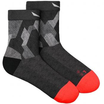 Calcetines Salewa Pedroc Camo Crew Half AM para mujer, color negro y gris, talla 39-41