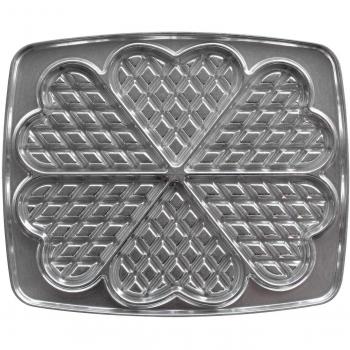 Juego de placas para gaufres en forma de corazón Lagrange, 2 unidades, compatible con gaufrier Super 2, aluminio fundido sin revestimiento, 23.8 cm