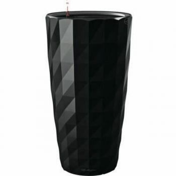 Maceta Autoirrigante Lechuza Diamante Premium 40 cm Negro Brillante