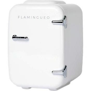 Mini Nevera 4L Flamingueo - Mini Frigorífico Portátil Eléctrico Vintage 12V/220V Blanca