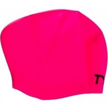 TYR Long Hair Fuchsia Silicone Swim Cap