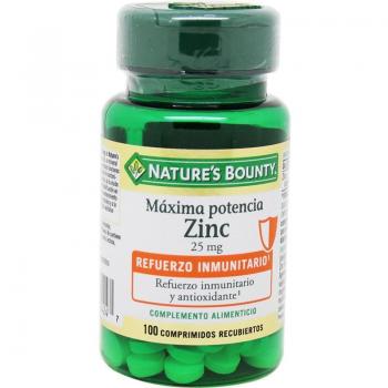 Nature's Bounty Zinc 25 mg Maximum Strength 100 Coated Tablets