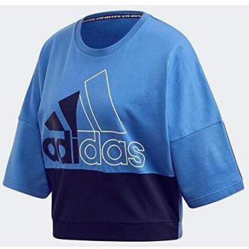adidas W 2Cb SS Crew Sudadera, Mujer, Azul, L