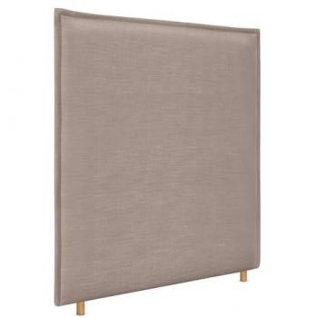 Cabecero de Lino Natural con Ribete Hasta el Suelo con 8cm de Grosor Cabezal Tapizado Cama Dormitorio Moderno Top Trending (Tierra, 105cm)