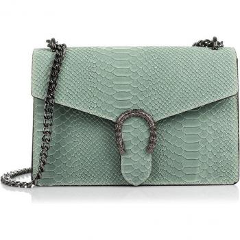 Bolso de mano Firenze Artegiani Luce en piel auténtica con grabado de serpiente, fabricado en Italia