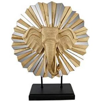 Figura Decorativa DKD Home Decor 47 x 18 x 56,5 cm Elefante Dorado