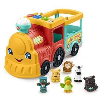 Fisher-Price Little People Tren animales ABC grande con luces, sonidos y 5 figuras de juguete