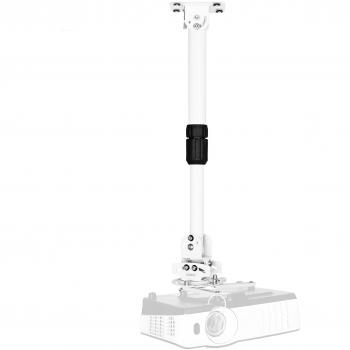 Duronic PB06XL Soporte para Proyector de Techo y Pared | Universal y Articulado | Carga Máx 13.6 kg | con Palo Extensible | Versátil y Adaptable | Accesorios incluidos | Color Blanco