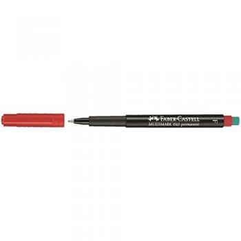 Rotulador Permanente Faber-Castell Multimark Rojo Punta Fina 0,6 mm (10 Unidades)
