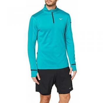 Mizuno Alpha LS HZ Camiseta, Hombre, Negro, Large