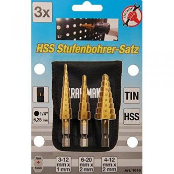 BGS Diy 1616 | Juego de brocas escalonadas HSS | 3 - 20 mm | 3 piezas
