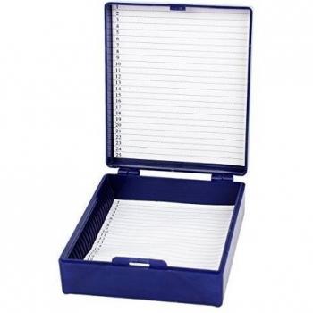 Caja Azul Turquí Rectangular Forma Soporte 25 Microslide Deslizante Microscopio