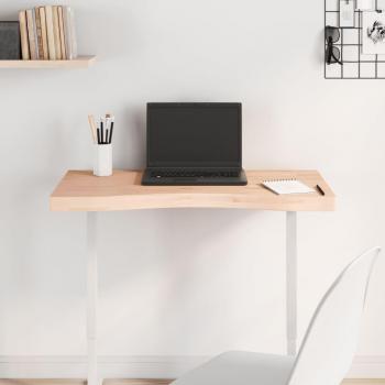 Tablero de escritorio madera maciza de haya 80x(36-40)x4 cm Marrón