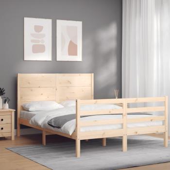 Cabecero de cama 120x200 cm con estructura de madera maciza color marrón Vidaxl