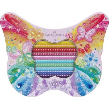 Estuche metal mariposa con 20 lapiceros Sparkle Faber-Castell
