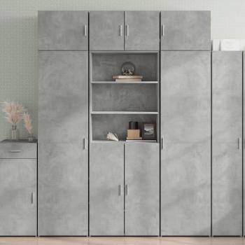 Aparador alto de madera de ingeniería gris hormigón 70x42,5x185 cm
