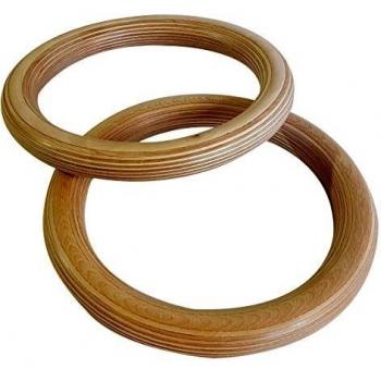 Sveltus Wooden Gymnastics Rings Set with 2x400cm Straps