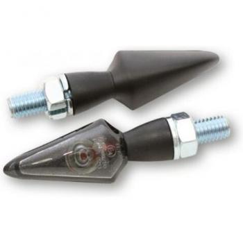 Señal de Giro LED HIGHSIDER STREAM - Negro, Aluminio M8, Cristal Ahumado