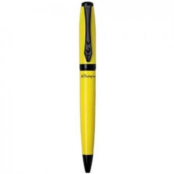 Leitz 50308 Platignum Studio - Bolígrafo de tinta azul con caja plateada, amarillo