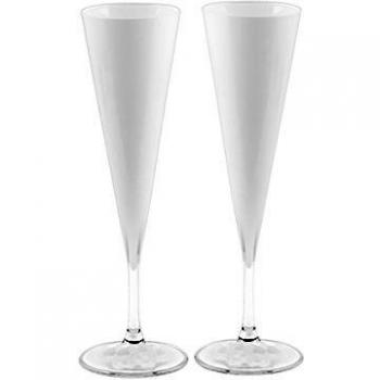 2 calice in vetro v line flute 15 bianco 44305