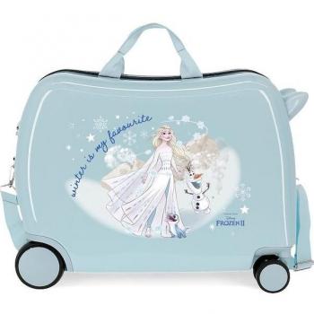 Disney Frozen Niños Maleta Cabina Correpasillos Rígida ABS Azul con Diseño Winter is my favourite 38L